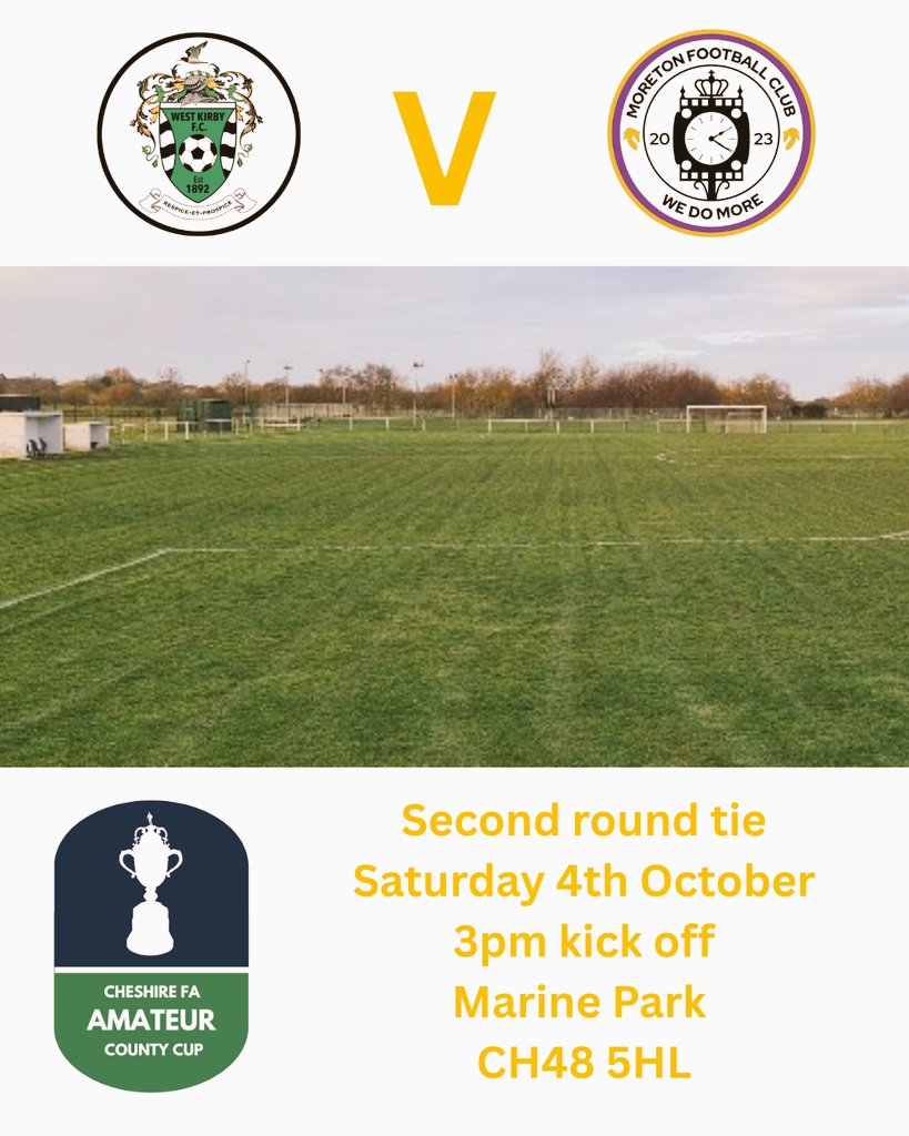 Next up:
West Kirby FC in the Cheshire Cup.
