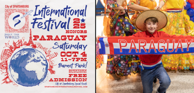 UpstateInt_SC's tweet image. This Saturday in downtown Spartanburg - International Festival 2025 - free, all are welcome