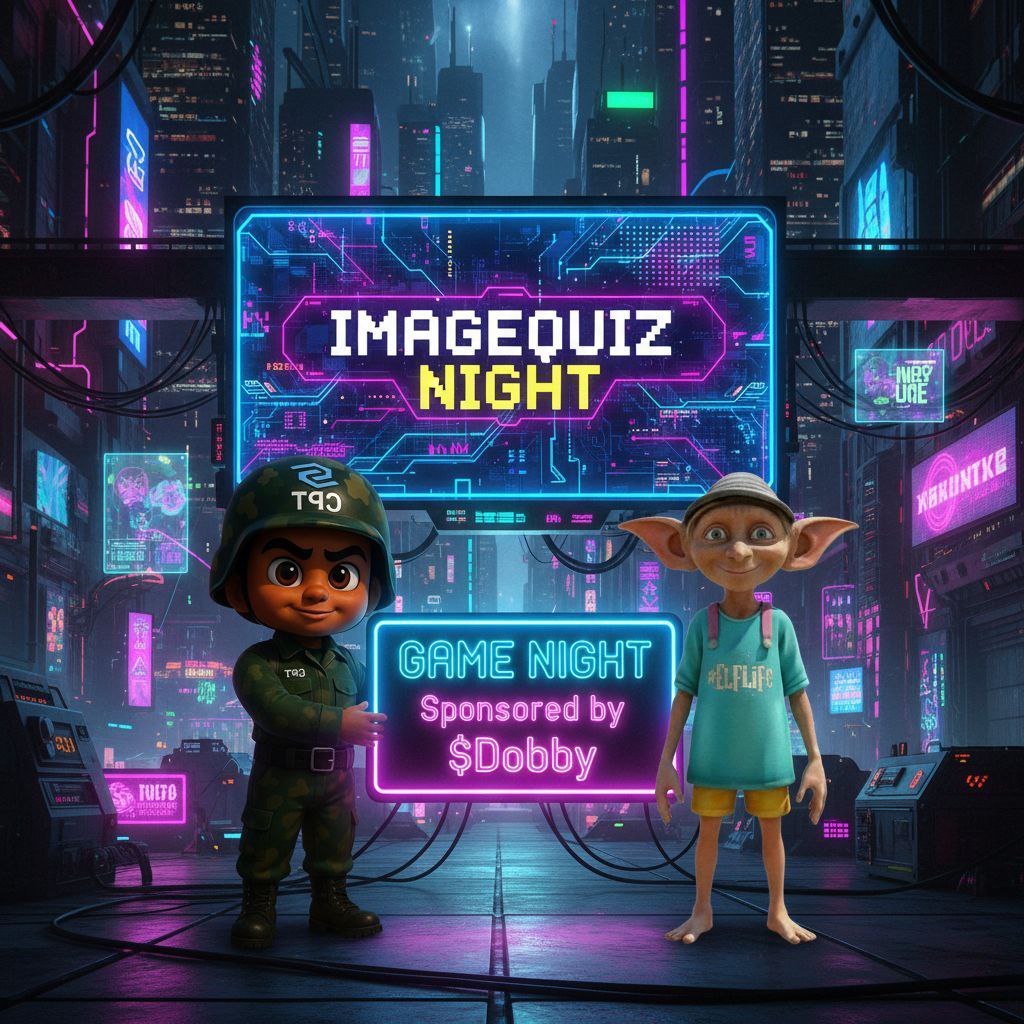 #ElfLife, 
See below from our <a href="/CaptTrench/">🪖 Captain Trench 🪖</a> partners. Lets #MakeMagicGreatAgain 

 🎉 Tonight’s Image Quiz is sponsored by $Dobby! 🎉

🏆 $25 worth of tokens for the Top 3 Winners!

🕐 Time: 12:30 AM UTC (countdown live in CPT chat)

📍 Hosted in our CPT group

✅ To be eligible,
