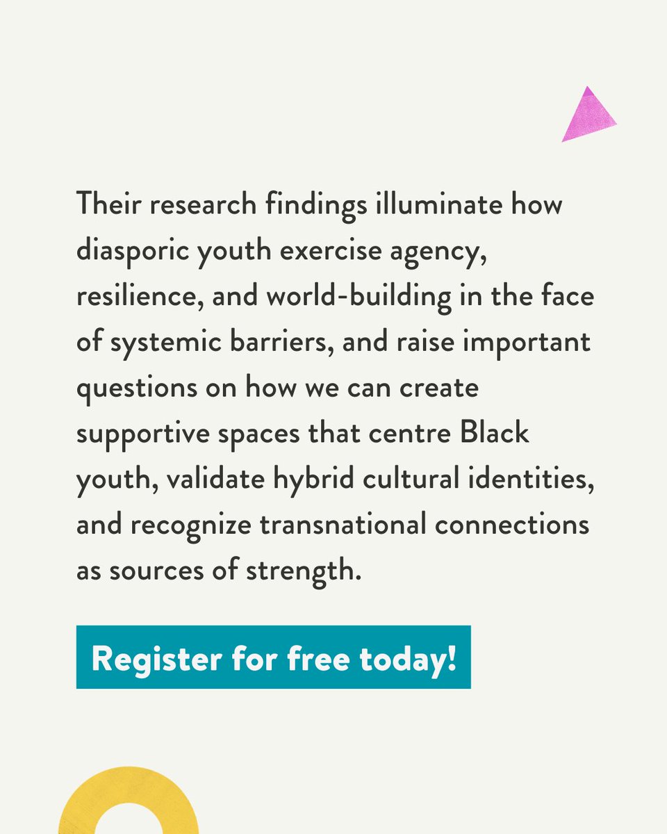 REXforYouth's tweet photo. 🚨#FREEWEBINAR ALERT!

We’re excited to host Dr. Mary Goitom and Dr. Ahmed Ali Ilmi for a conversation on how Black diasporic youth in Canada navigate anti-Black racism, identity, and belonging across local and transnational contexts.

They’ll share their research findings on how diasporic youth exercise agency, resilience, and world-building in the face of systemic barriers, and raise important questions on how we can create supportive spaces that centre Black youth, validate hybrid cultural identities, and recognize transnational connections as sources of strength.

🗓 Wednesday, October 29, 2025
⏰ 1:00 PM - 3:00 PM EDT
💻 Online via Zoom
👉 Register now to be part of the conversation: https://t.co/zfVCjchgak
.
.
.
#BlackDiasporicYouth #BlackYouthVoices #YouthLeadership #YouthResilience #YouthWellbeing #AntiBlackRacism #YouthAgency #YouthWork #OnYouth #YouthWorkers #Youth #ResearchToAction