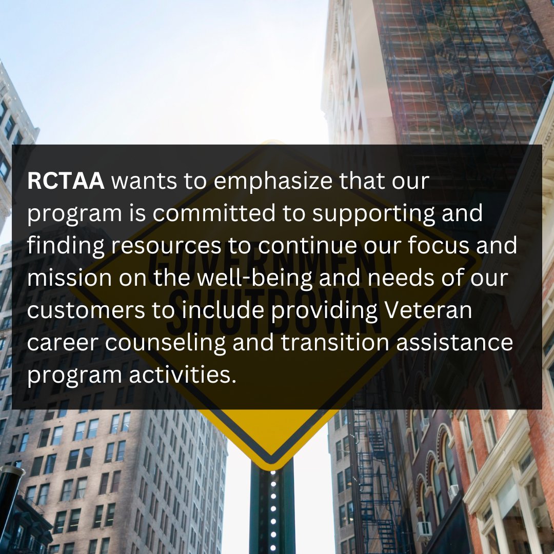 RCTAASupport's tweet image. Dear Service Members, Veterans, Families, and Community Partners... 

We recognize that now more than ever, it might be a challenging time during the government shutdown. 

We are here to help rctaapsa.com/intake