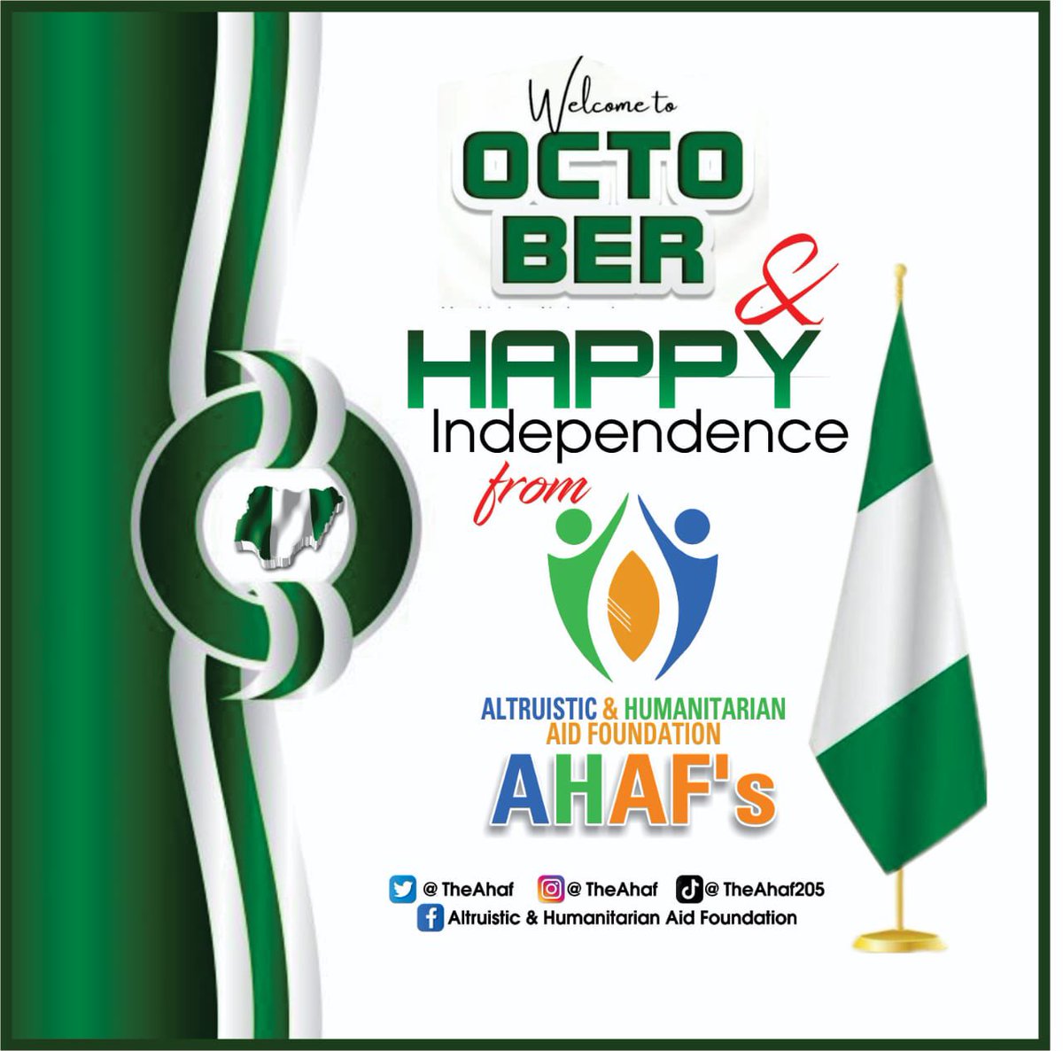 Happy Independence Day, Nigeria! 🇳🇬

At AHAF, we believe true freedom means no child goes to bed hungry, every mother is empowered with knowledge, and communities thrive in health &amp; dignity. Together, we fight for a stronger, healthier Nigeria. 💚✨

#NigeriaAt65 #AHAF