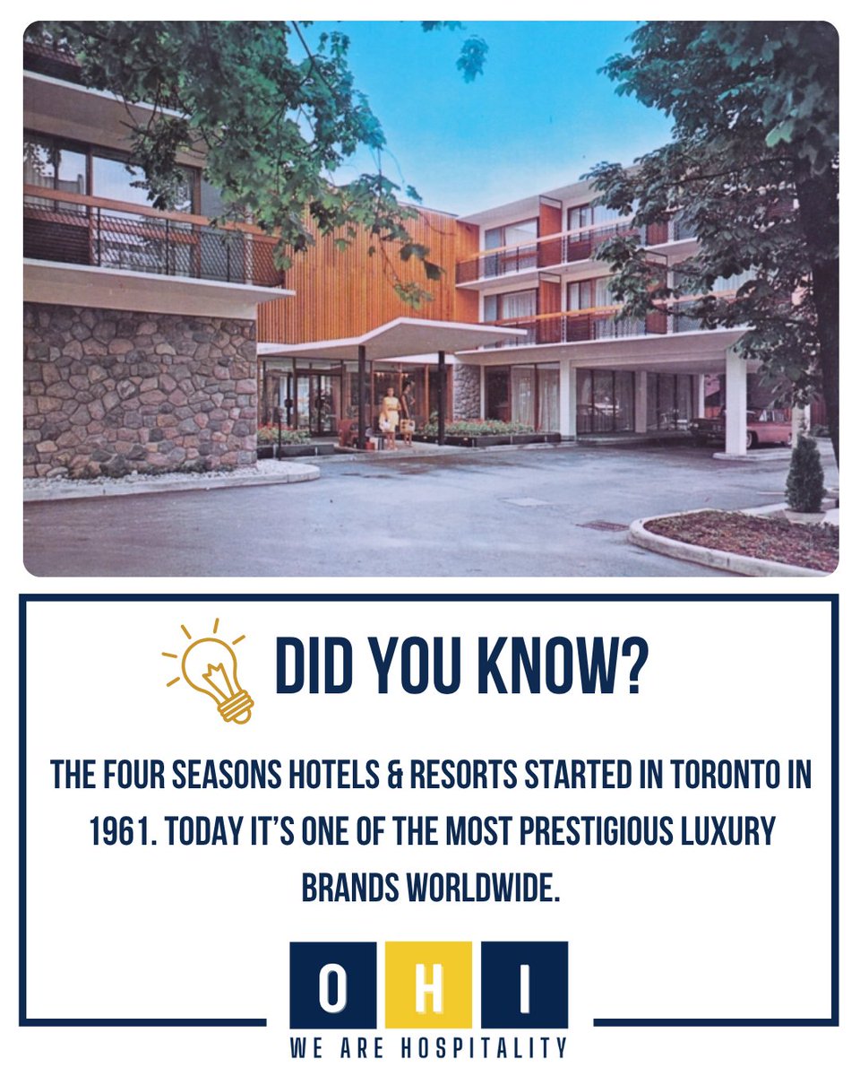 DID YOU KNOW The Four Seasons Hotels &amp; Resorts started in Toronto in 1961? Located on Jarvis Street. The brand is popular worldwide to this day!

#hotels #hospitality #accommodations

Picture credit: Toronto Modern/Robert Moffatt, postcard published by Canadian Postcard Company