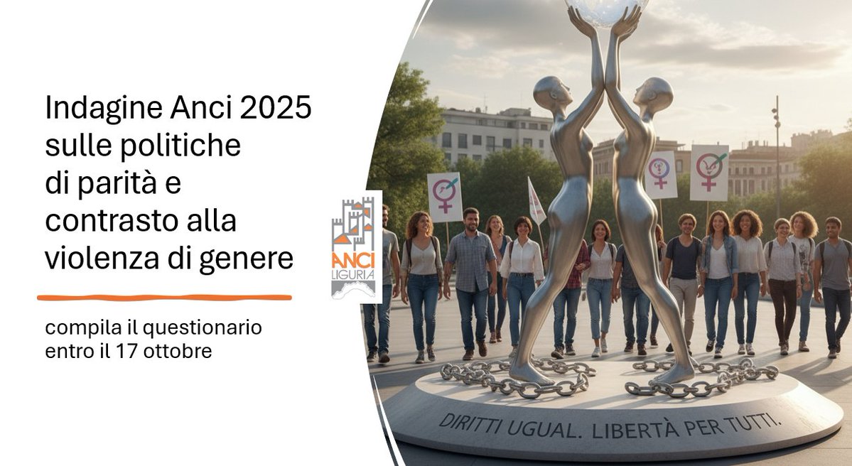 AnciLiguria's tweet image. ⏰C’è tempo fino al 17 ottobre per inviare a @comuni_anci le buone pratiche, le politiche in atto e i servizi dei Comuni messi in campo nel settore delle #pariopportunità.
Info ℹ️anciliguria.it/newsbox/al-via…
