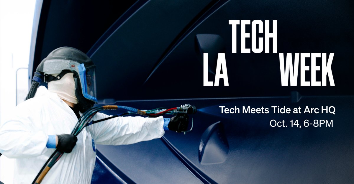 Join us for Tech Meets Tide during #LATechWeek <a href="/Techweek_/">Tech Week</a>! 

Arc co-founders <a href="/dontmitch/">Mitch Lee</a> &amp; @ryan_w_cook will host guided tours of Arc’s HQ, followed by a candid Founders Q&amp;A on electrifying the maritime industry.

📍 Los Angeles, CA | Oct 14 | 6–8pm

RSVP: partiful.com/e/Cn0cMJxh1KJZ…