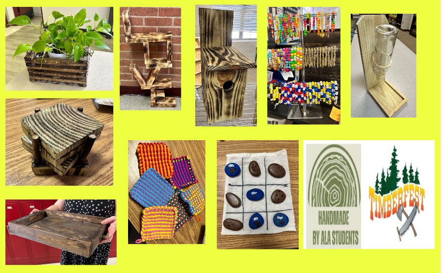 Sheridan's ALA campus will have a booth at Timberfest this weekend featuring woodwork along  with arts and crafts -- all handmade by students. Be sure to stop by and check out their handiwork! #YJNation #ExcellenceEveryDay