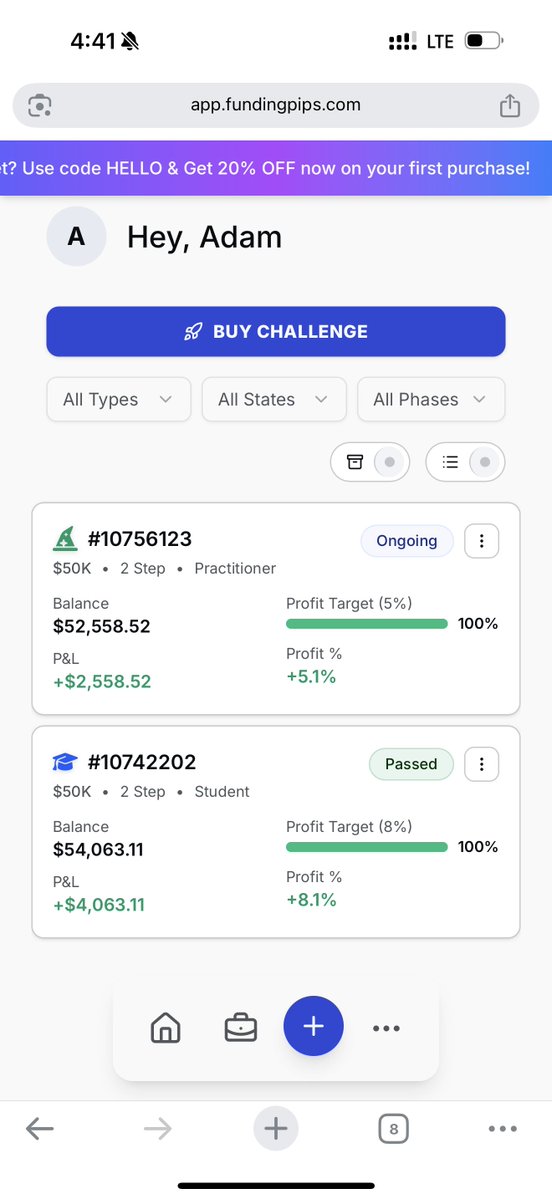 ZillaTrades_'s tweet image. Phased 2 Passed ✅
Now a $50K funded trader with @fundingpips
Thanks everyone
