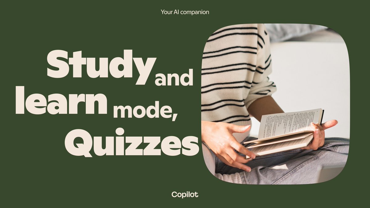 mustafasuleyman's tweet image. Just getting answers is easy. Understanding them? That&apos;s harder. That&apos;s why I&apos;m excited Study and learn mode + Quizzes are live now in Copilot, giving every student a tutor in their pocket 🧵