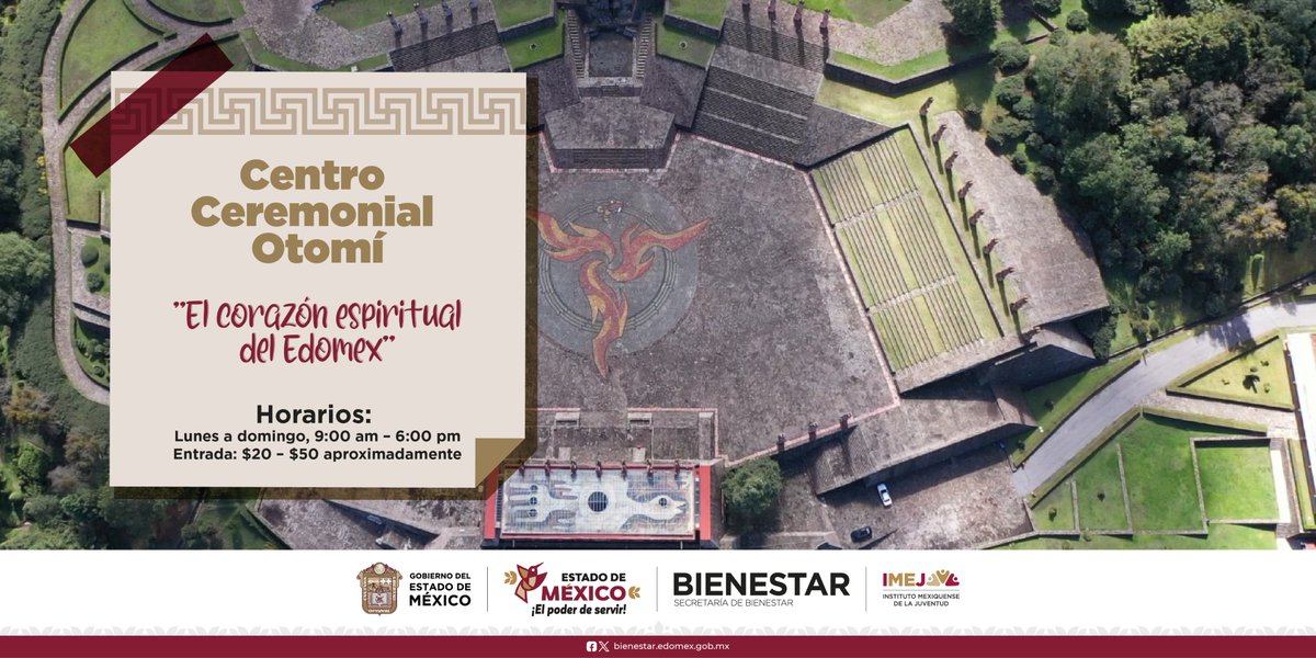 IMEJ_'s tweet image. Conoce el Centro Ceremonial Otomí, un espacio que vibra con historia, tradición y cultura en el corazón del Edomex.
Sumérgete en sus historias, conecta con las raíces y vive una experiencia que te hará ver el pasado de otra manera.
#ElPoderDeServir
#LaGeneraciónDeLaTransformación