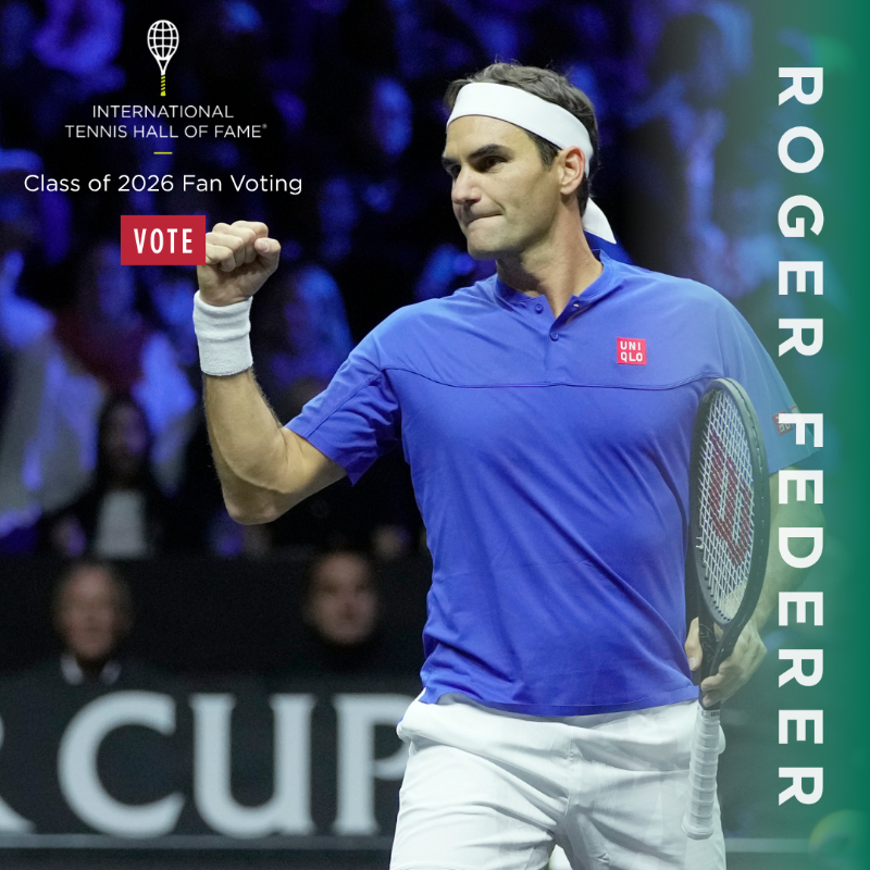 TennisHalloFame's tweet photo. Have you voted? 🗳️
Roger Federer, Svetlana Kuznetsova, and Juan Martín del Potro are nominated for Hall of Fame induction in 2026✨
Who do you think is deserving? Make your voice heard in the #ITHFVote!