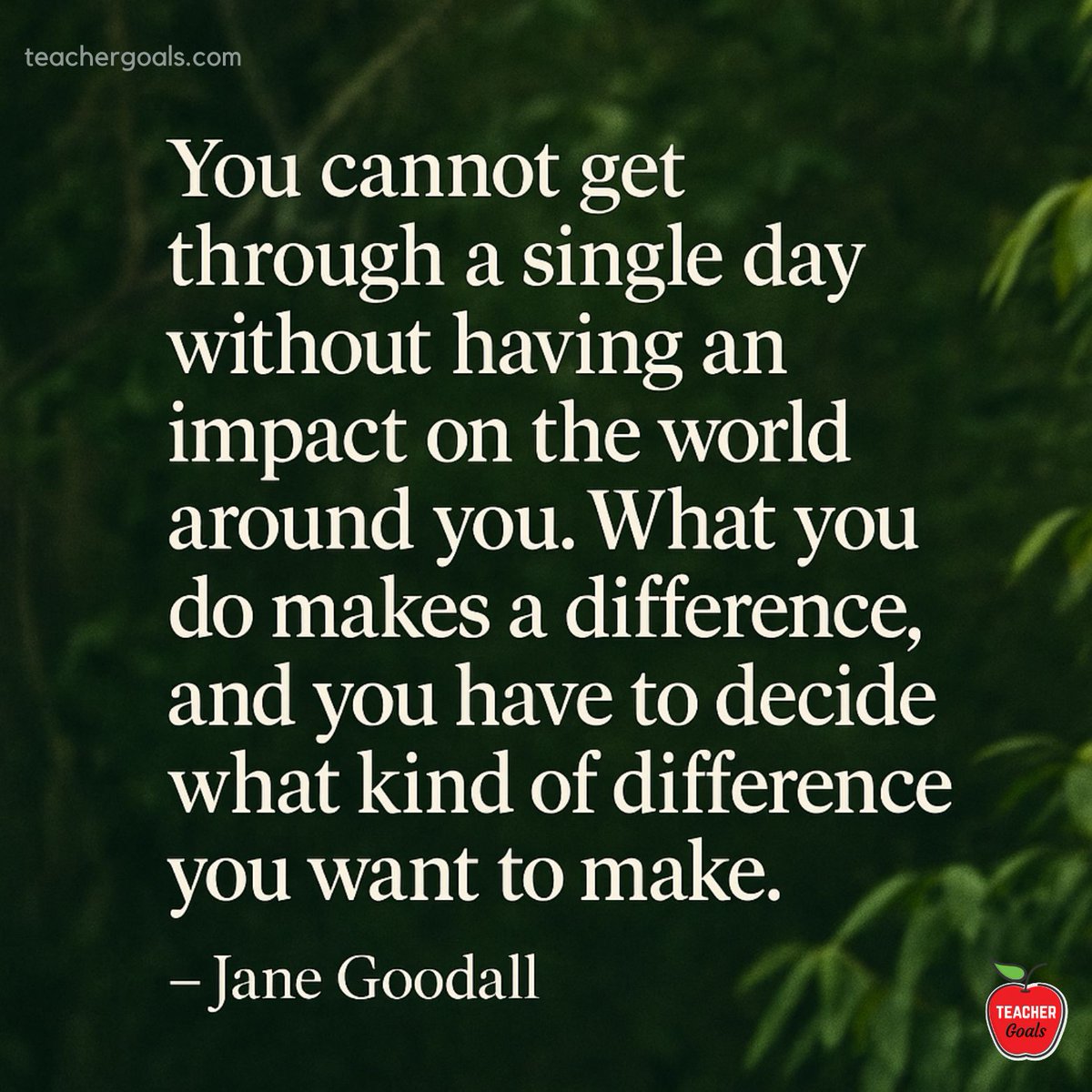 R.I.P. Jane Goodall. 🧡
🌐 teachergoals.com
