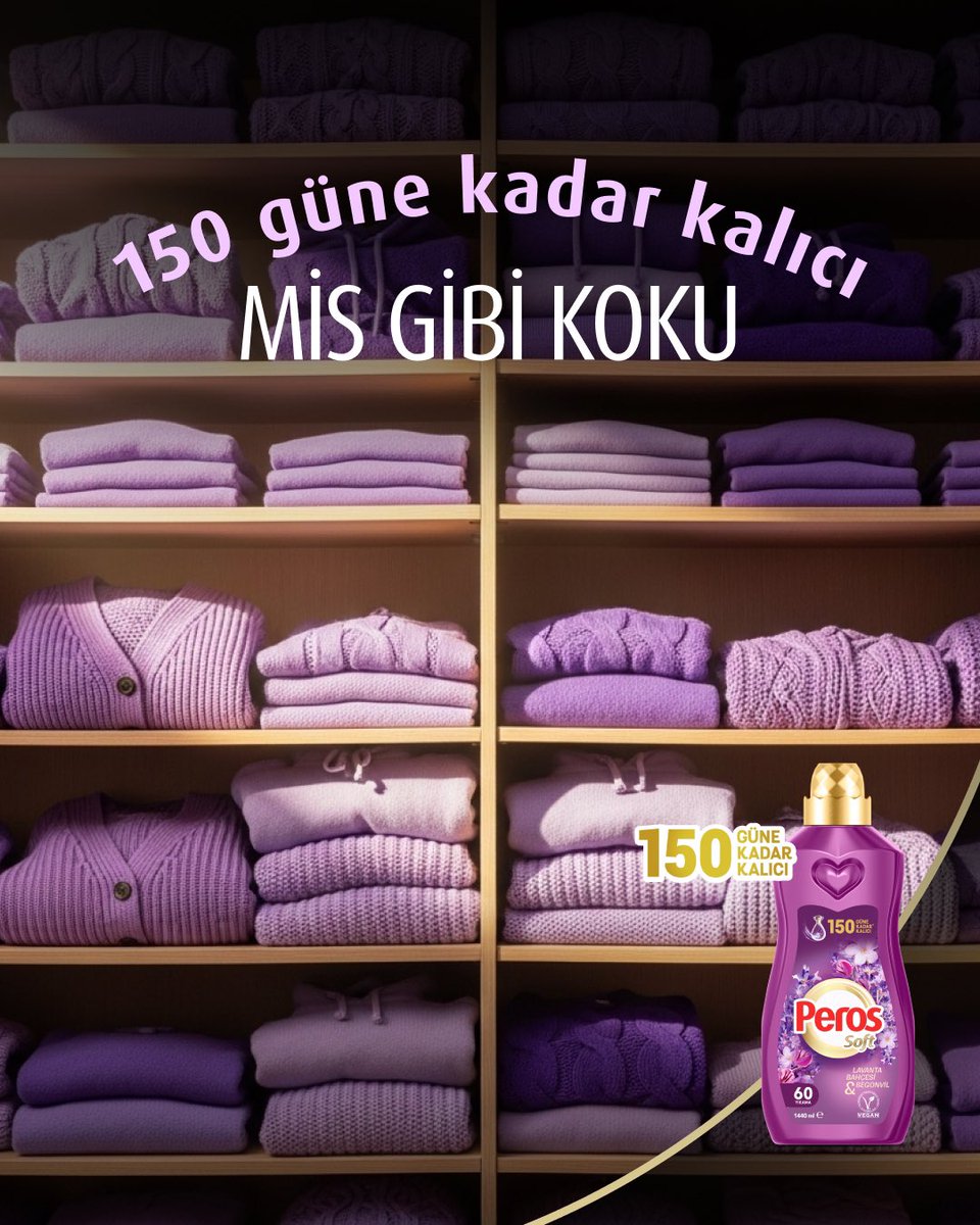 Her koku ayrı bir hikâye anlatır. 
Peros Soft Lavanta &amp; Begonvil ile çamaşırlarınızın kokusu hep taze kalır. 🌸 

#Peros #PerosSoft