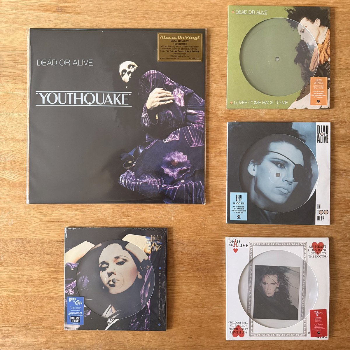 RetroPopBoy's tweet image. Dead or Alive reissue madness! Their 8th vinyl reissue this year. After the three RSD releases come this gold vinyl edition of “Youthquake” and the four singles on picture disc. #DeadOrAlive #StockAitkenWaterman #SAWcollection #PWLcollection #ColouredVinyl @PWLHitFactory