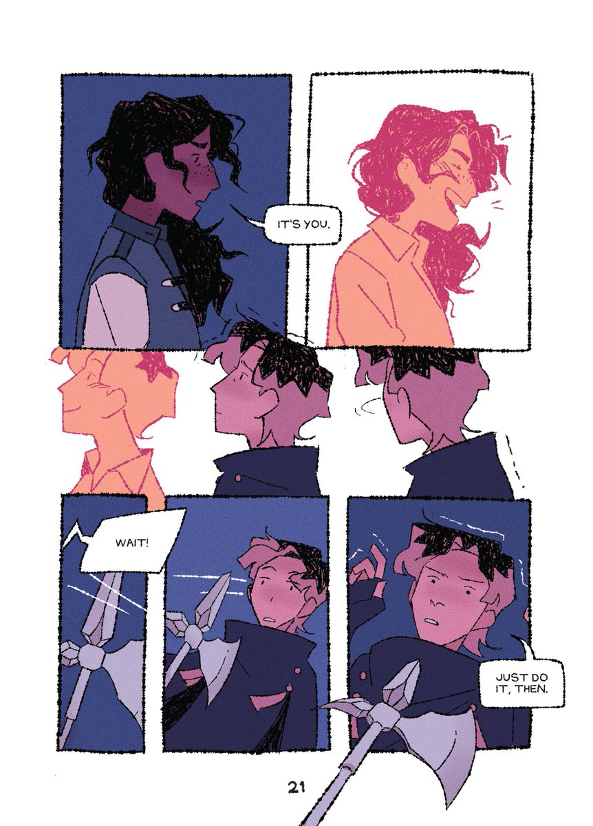 runefruit's tweet image. My comic for @SBComicsFair is out! 
'Knightfall' is 30 pages of a nerdy yearner in a fantasy world doing his best to pull off a heist and getting sidetracked by his childhood best friend (crush). 
Grab your own copy here: shortboxcomicsfair.com/shop-sq4wj/p/k…