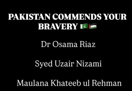 afnanullahkh's tweet image. ڈاکٹر اوسامہ ریاض، سید عزیر نظامی اور مولانا خطیب الرحمن  بھی ان پاکستانیوں میں شامل ہیں جو گلوبل سمڈ فلوٹیلا کا حصہ ہیں۔ آپ کی بہادری کو سلام