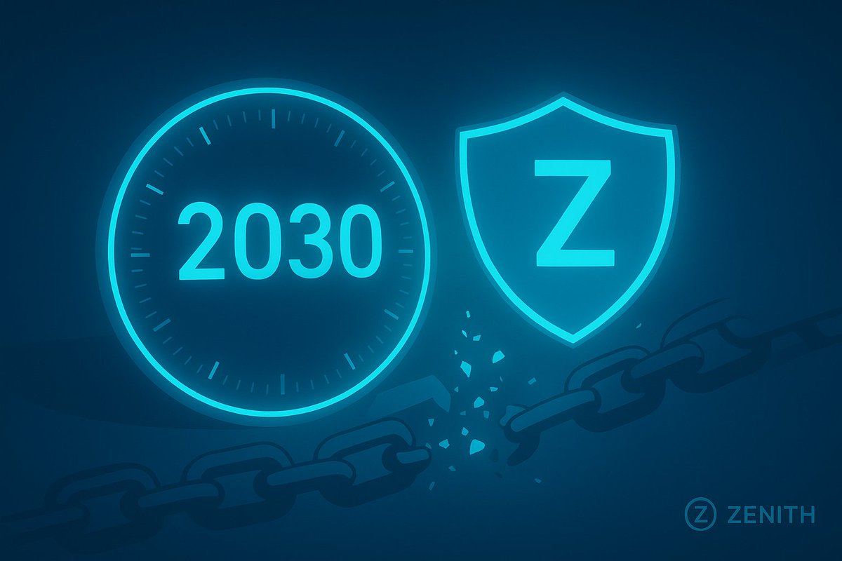 “Quantum’s Silent Countdown”
Quantum isn’t loud, it’s ticking silently second by second.
By 2030, current cryptography is projected to collapse.
That’s less than one dev cycle away for many enterprises.

But Zenith Quantum Dual-Signature Layer ensures continuity now: no workflow
