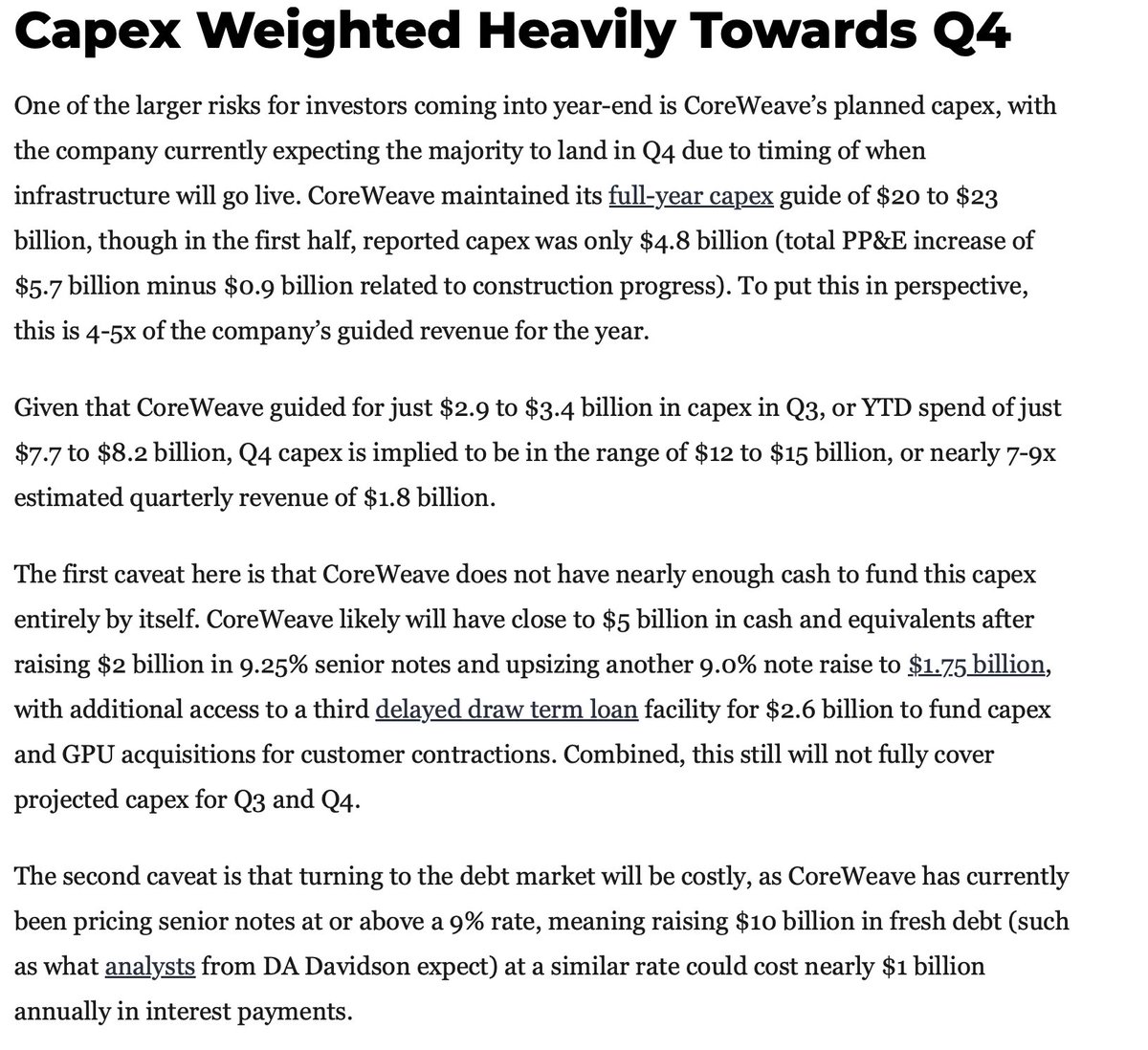 joedab12's tweet image. $CRWV @Beth_Kindig is realizing what I&apos;ve been pounding the table about for a while. While I did trim a lot of CRWV on the run from 100 to 140, she is absolutely right that this q4 capex and the fact that only 25% of contracted power is active will lead to massive growth for…