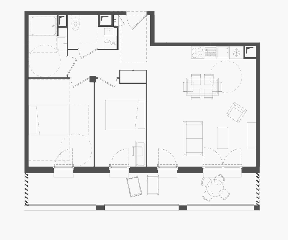 Voilà qui mérite un petit thread, pour m'éviter les flammes de l'enfer.

Pourquoi fait-on des salles de bal pour les douches et les chiottes, de petites chambres et des cuisines ouvertes ? Ce n'est pas par passion des odeurs de graillon.

Explication illustrée 👇
