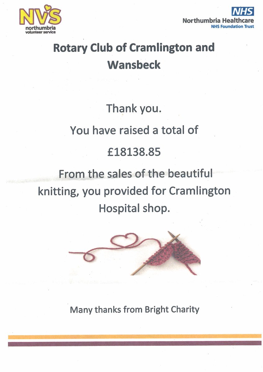 Rotary Club of Cramlington and Wansbeck tweet media