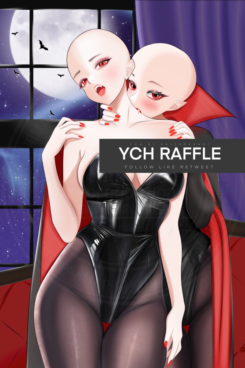 🩸 Vampire Kiss YCH 💋 Raffle 🩸

1 winner get 🎃 Couple YCH 🦇🍷

Enter
┊ 👤+♡ + ↻
┊ 🖤 + TAG the FRIEND you want to  enter with (in comments)
┊ (Optional) Drop ref

🕯 Deadline: Oct   9

Want skip the wait -  grab on VGen – link⬇️

#halloweenart  #artraffle  #artgiveaway