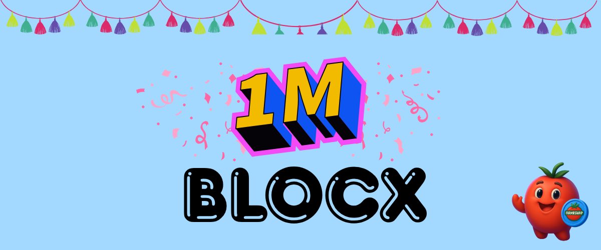 🚨 milestone crushed 🚨

farmrswap presale just raised 1M+ $BLOCX 💥
that’s 2M+ $FARMR gone — over 34% sold out already 👀

wen next milli? 🐂🚀

🌐 presale.farmrswap.farm
🔗 t.me/farmrswap