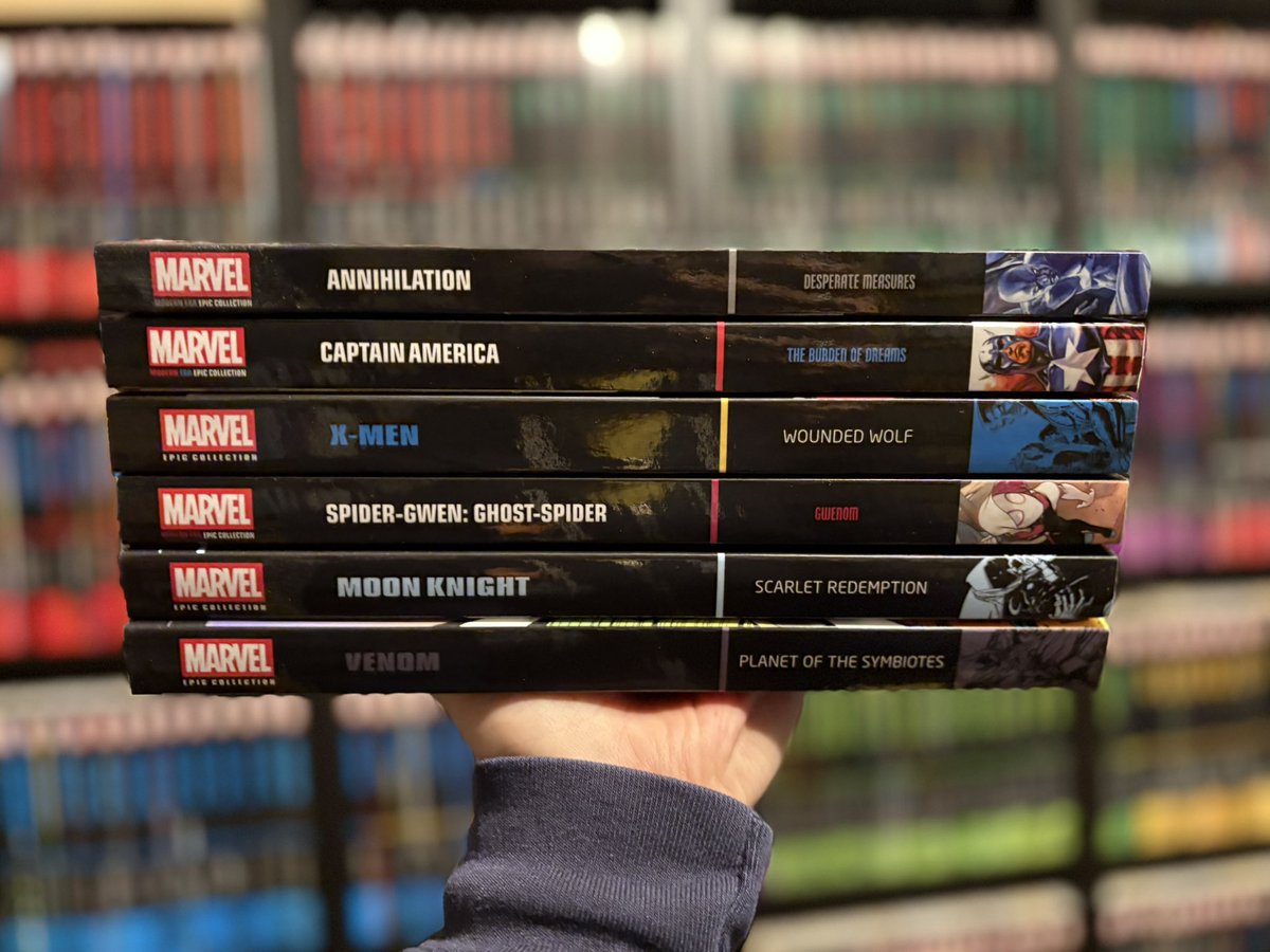 epicmarvelpod's tweet photo. This is October. Which ones will you be picking up?
#marvel #comics #captainamerica #xmen #moonknight #spidergwen #venom #epiccollection #marvelepiccollection https://t.co/xvTqOgFpka