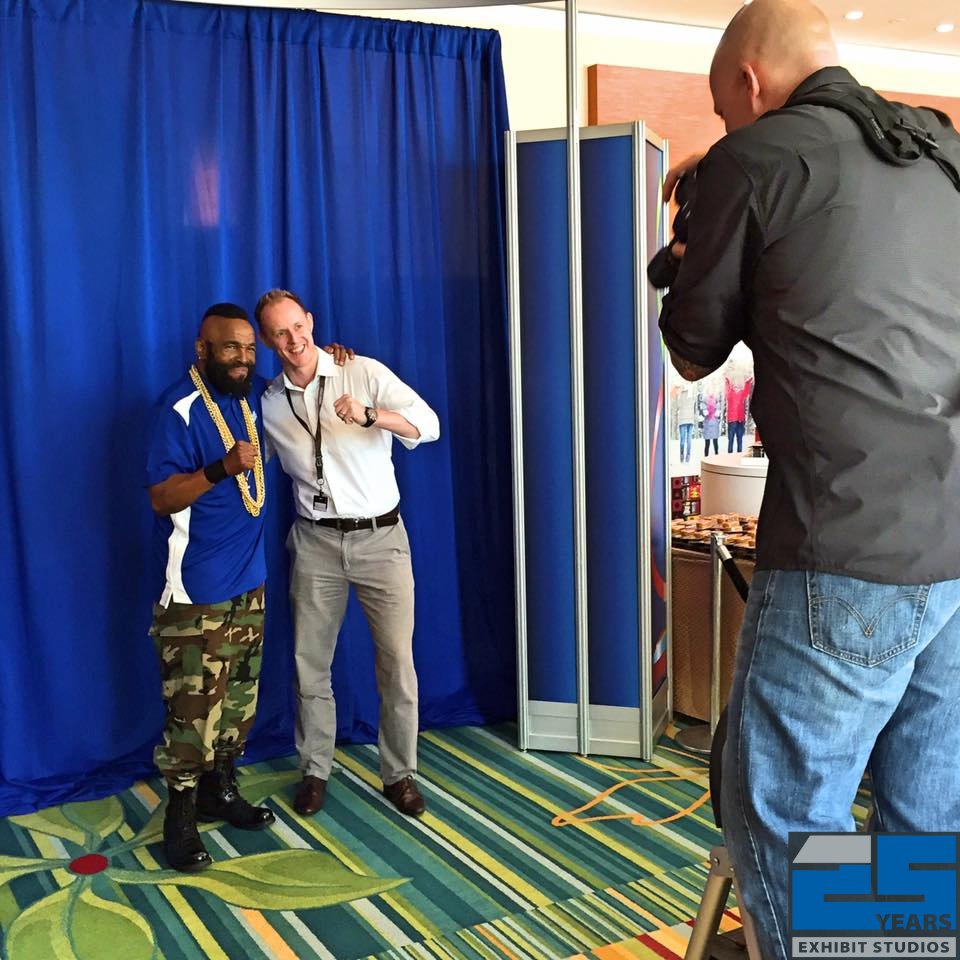 ExhibitStudios1's tweet photo. #TBT to @HersheyCompany's 2016 National Sales Meeting where @SKUpics, our photography team, documented the event &amp; captured headshots and moments with Mr. T, the guest speaker. Even our photographer got a few shots. We pity the fool who missed out! #25YearsofExhibitStudios https://t.co/V6Zavkjvoj