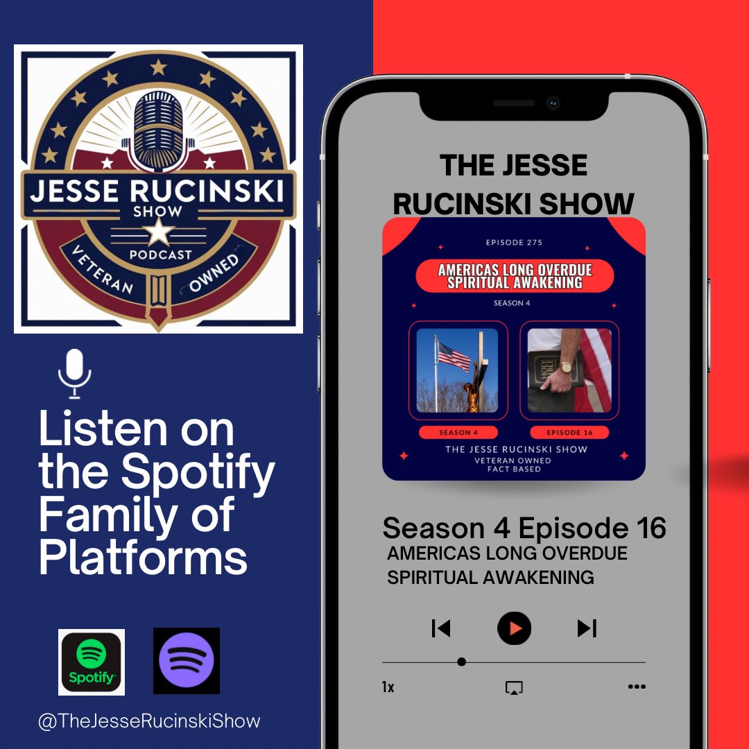 Another Thursday and another chance to listen to this weeks episode of The <a href="/JRucinskiShow/">The Jesse Rucinski Show</a>. Listen and share today. 

open.spotify.com/episode/3PTqBl…

open.spotify.com/episode/3PTqBl…

#thursdayvibes #Spirituality #Veteran #PodcastCommunity #Spotify #America #VeteranOwned #LISTENNOW #USA