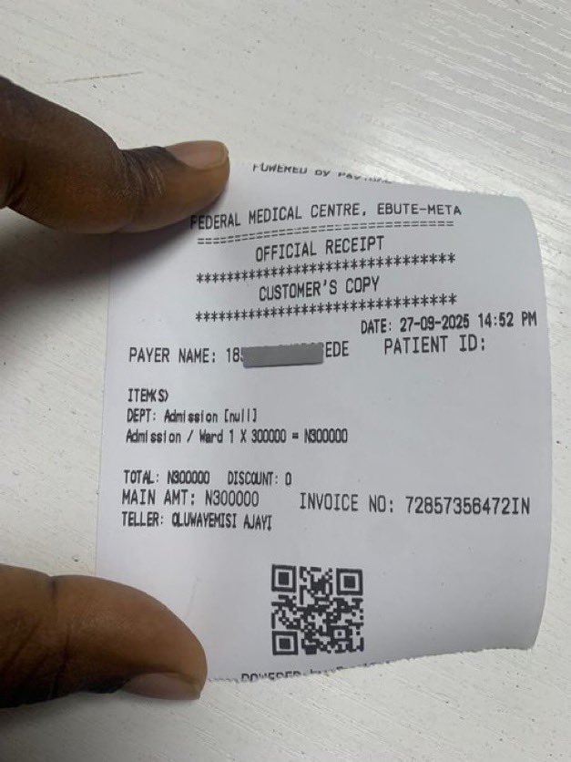 ActsForHealth's tweet photo. Update : 
First we  thank everyone who donated and shared. God bless you all. 

With your help we were able to help 6 people at Fmc ebute meta 

We spent N1,345,000
We raised N1,388,000

Please see receipts and list below. 

1. Breast cancer patient : discharged 
spent N300,000 https://t.co/qpVjlL3a5w