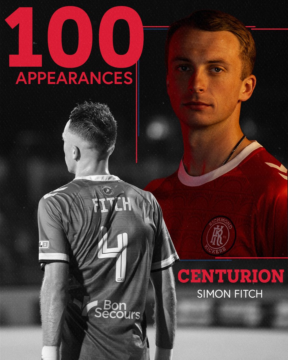Centurion status unlocked 🔓

Simon Fitch has surpassed 100 appearances in Kickers red!! Help us celebrate the Richmond native after the match this Saturday at the City Stadium wall! 

Congratulations Simon! #UpTheRoos