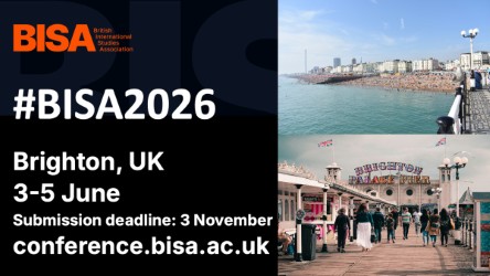 Make sure you get your submissions in for #BISA2026 🎉
'Is International Studies ready for what comes next? New thinking, new directions' 🌎

‼️ Find out more about #BISA2026 &amp; how great Brighton is - a creative, sustainable welcoming and diverse city: conference.bisa.ac.uk/about-conferen…