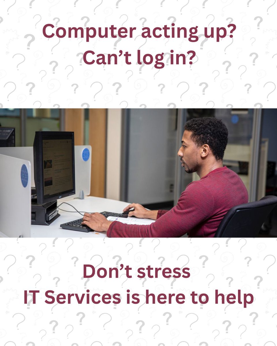 CamosunLibrary's tweet image. 🖥️ Tech troubles? Log-in issues?
IT Services has your back!
📞 Call
📍 Stop by
📧 Email

Help is just a click (or visit) away!

camosun.ca/services/its/c…