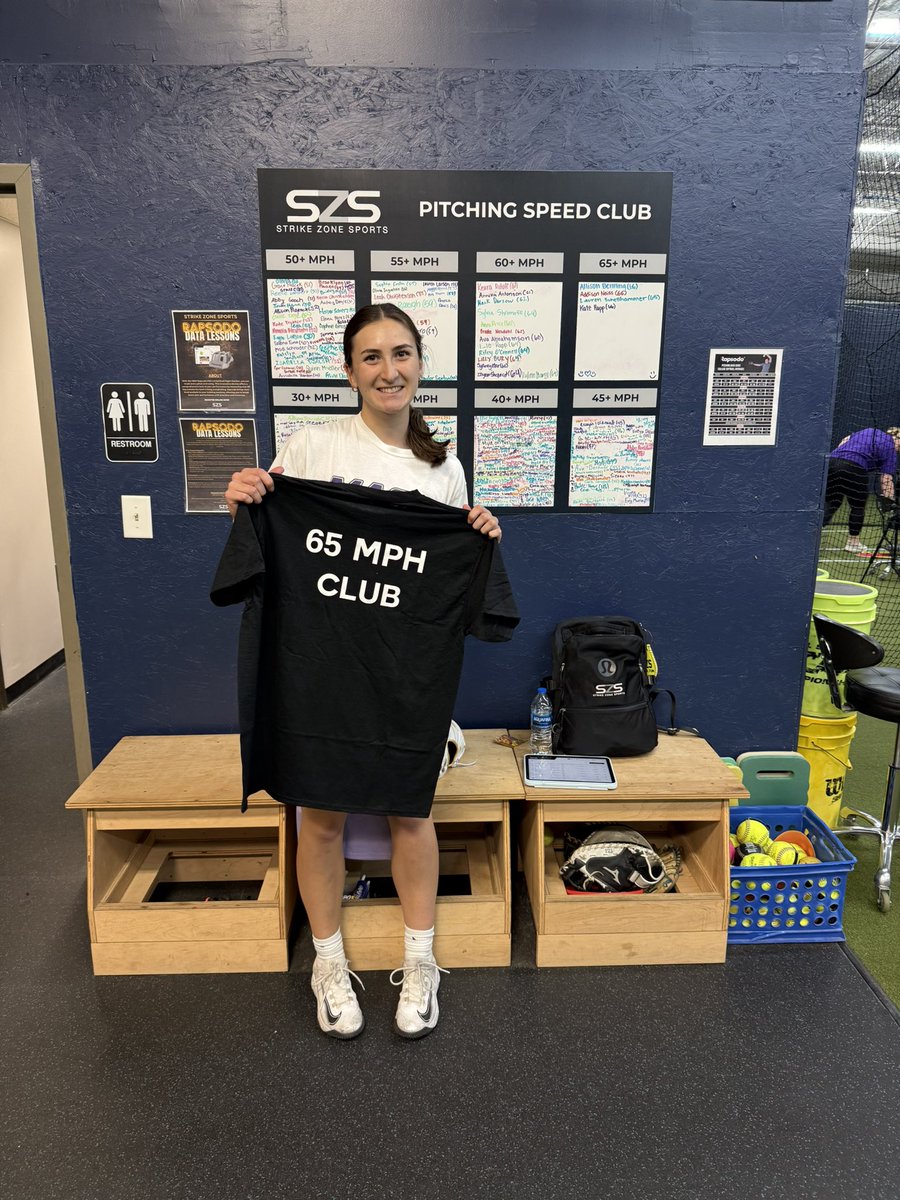 SZS_MN's tweet photo. Our newest member of the 65+ Speed Club @ Strike Zone Sports - AND she is tied for the fastest pitch ever recorded at our facility. 

Keep working, Kate Rapp! 💪🏼🥎 https://t.co/KG3sCtA4M3