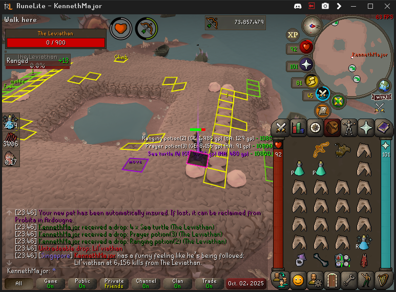 MajorKenneth's tweet photo. It's finally over! Last log for DT2! #osrs #pets https://t.co/MusLZRL1R3