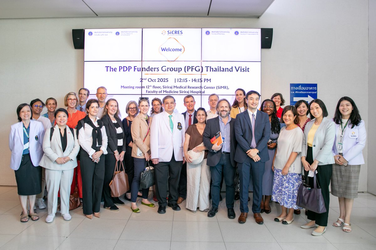 SICRES_Official's tweet image. On Oct 2, 2025, Siriraj was honored to welcome the PDP Funders Group (PFG) for a tour of our clinics, research departments, SICRES, and the Siriraj Museum. ✨ #SICRES #PFG #Siriraj #GlobalHealth