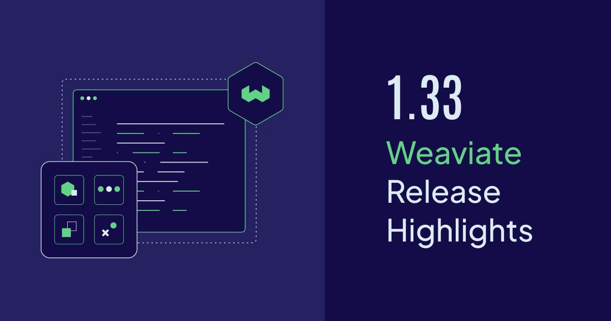 Weaviate v1.33 just dropped and it's PACKED with features! 🚀

Probably the most impactful change is 𝗦𝗲𝗿𝘃𝗲𝗿-𝘀𝗶𝗱𝗲 𝗯𝗮𝘁𝗰𝗵 𝗶𝗺𝗽𝗼𝗿𝘁𝘀 - no more manually tuning batch parameters. The server now handles ingestion rates automatically and tells your client exactly how