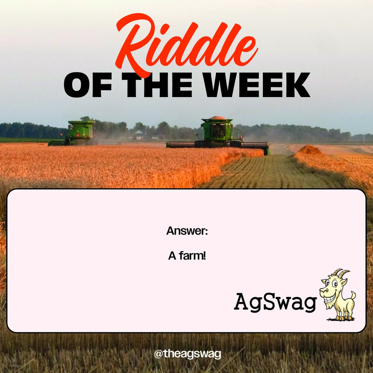 AG RIDDLE OF THE WEEK! 🤠🌾🌟

#agswag #agriculture #customswag