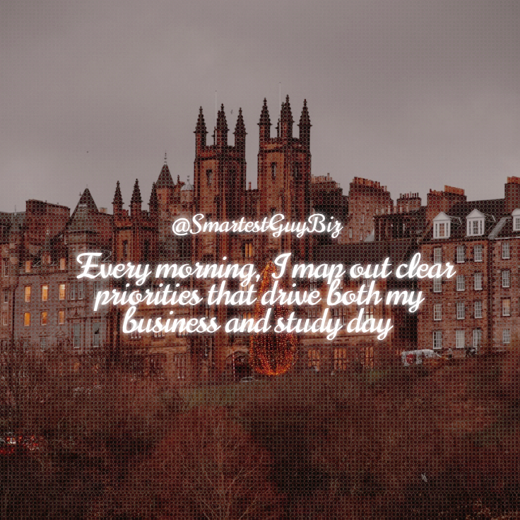SmartestGuyBiz's tweet photo. A simple plan sets the tone for focus and aligns actions across all areas.

• Write a to‐do list
• Block dedicated time
• Use a calendar for deadlines

A clear plan makes balancing entrepreneurship and education feel achievable and energizing.

#studytwt #booktwt https://t.co/mhgp7VSn5V