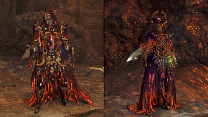 The fires of the Black Flame rage hotter than ever from Oct 22 with the arrival of Arch-tempered Nu Udra in a new, permanent Event Quest for HR 100+ hunters. Qwell the inferno to obtain materials to craft the "Nu Udra γ" hunter armor set and "Udra γ" Palico equipment set.