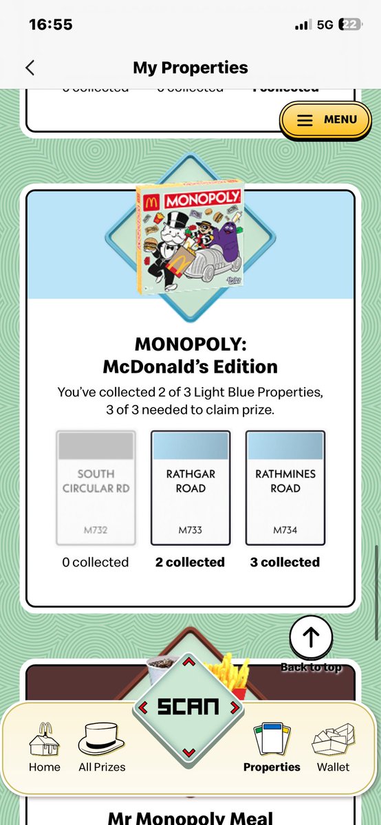 Any other person would want the cash prize or the holiday, but all I want is the monopoly.. pls <a href="/McDonaldsIRL/">McDonald's Ireland</a> just give me the last blue and don’t make me bankrupt 🥲😂 
#mcdonaldsmonopoly