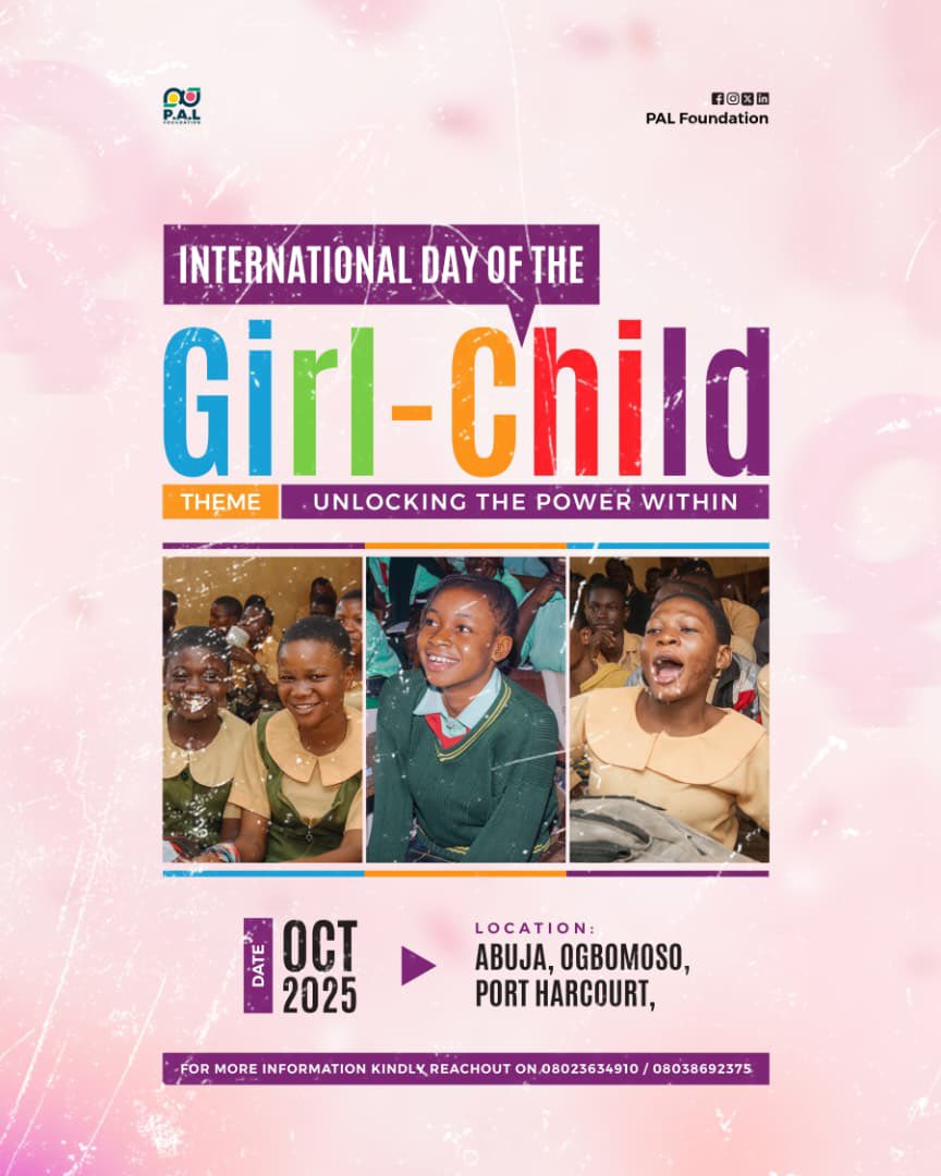palfoundationng's tweet image. International day of the girl child is coming to a city near you😍 #girlchild #idftgc #idftgc2025 #abuja #portharcourt #ogbomoso