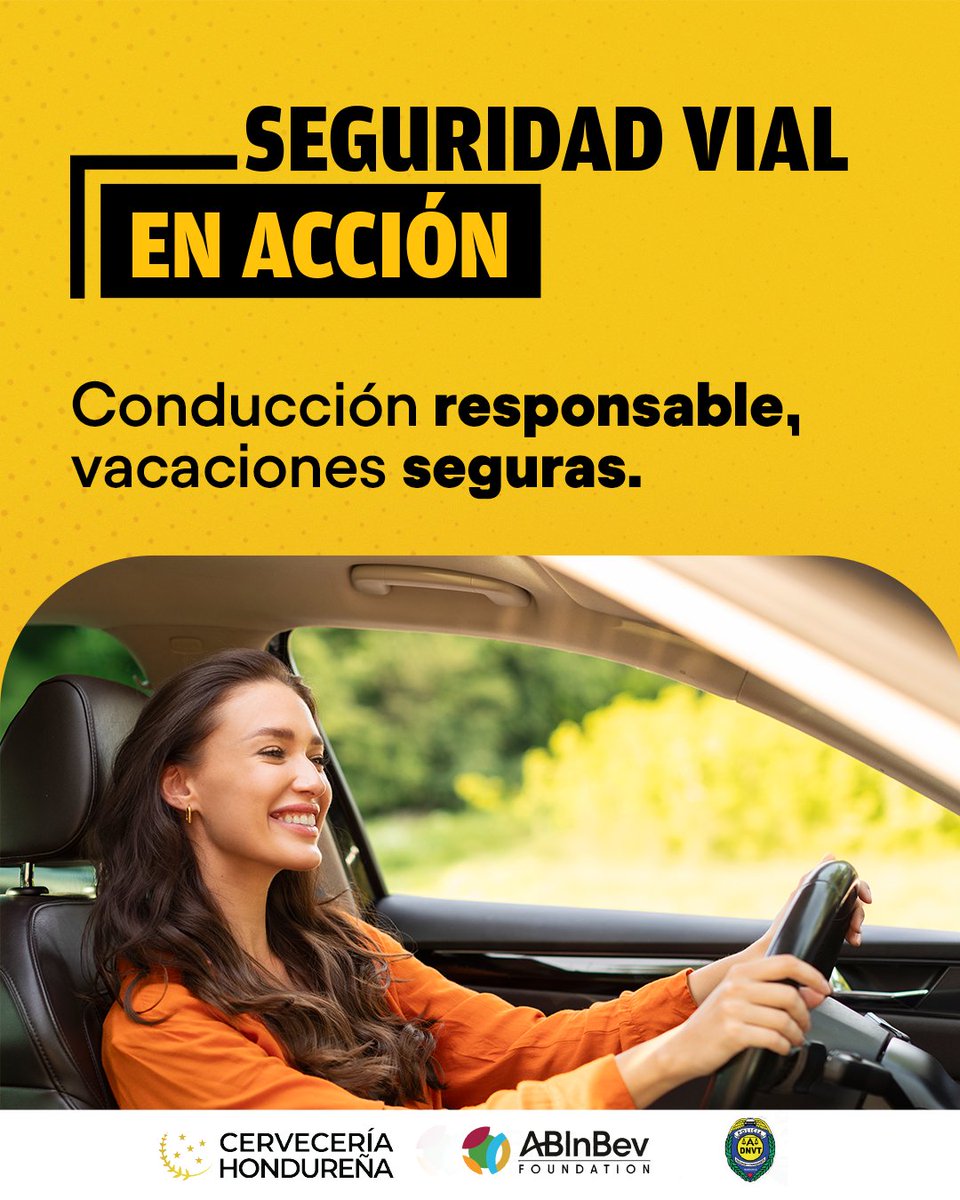 Seguridad en cada giro y señal.
Haz que estas vacaciones sean un viaje tranquilo y memorable ☀️
#CerveceriaHondureña