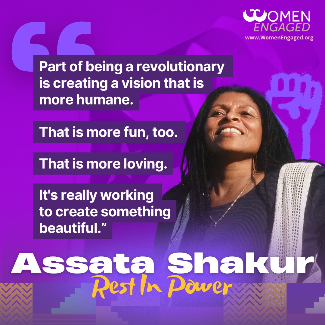 Assata Shakur taught us that liberation is a lifelong commitment — to truth, to community, &amp; to resistance. Her struggle lives on in every fight against oppression today. WE honor her by refusing to surrender and continuing the work of freedom. Rest In Power 💜