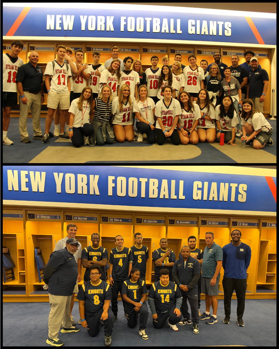 SecOneAthletics's tweet photo. Our six new Unified Flag Football teams — Brewster, Byram Hills, Greenburgh-North Castle, Hen Hud, Irvington and Mahopac — visited MetLife Stadium for the Section One Unified Flag Football Kickoff Clinic, hosted by the @Giants and led by Super Bowl champion @EliManning. https://t.co/k0I7NNYZew