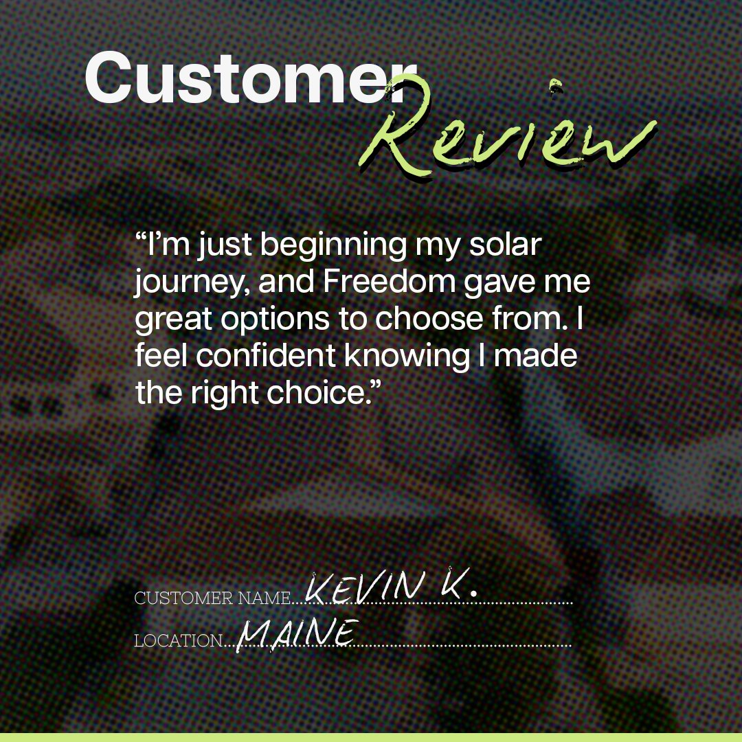 Every solar journey looks different—but the result is the same: confidence, reliability, and clean energy. 💡 

See why Kevin chose Freedom Forever ➡️ bit.ly/3ZVV7gV