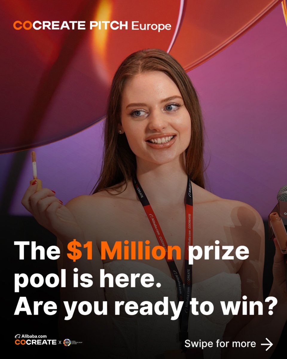 unleashingideas's tweet photo. Are you a product innovator in Europe? You could win a piece of a $1 million prize pool.
Pitch for a shot at funding, mentorship, and a chance to transform your business.
Apply for CoCreate Pitch with GEN and https://t.co/jrEJMEP7rx: https://t.co/Hnwpa6q824
#CoCreate2025 #WeCanMakeIt #Alibaba #CoCreatePitch #London