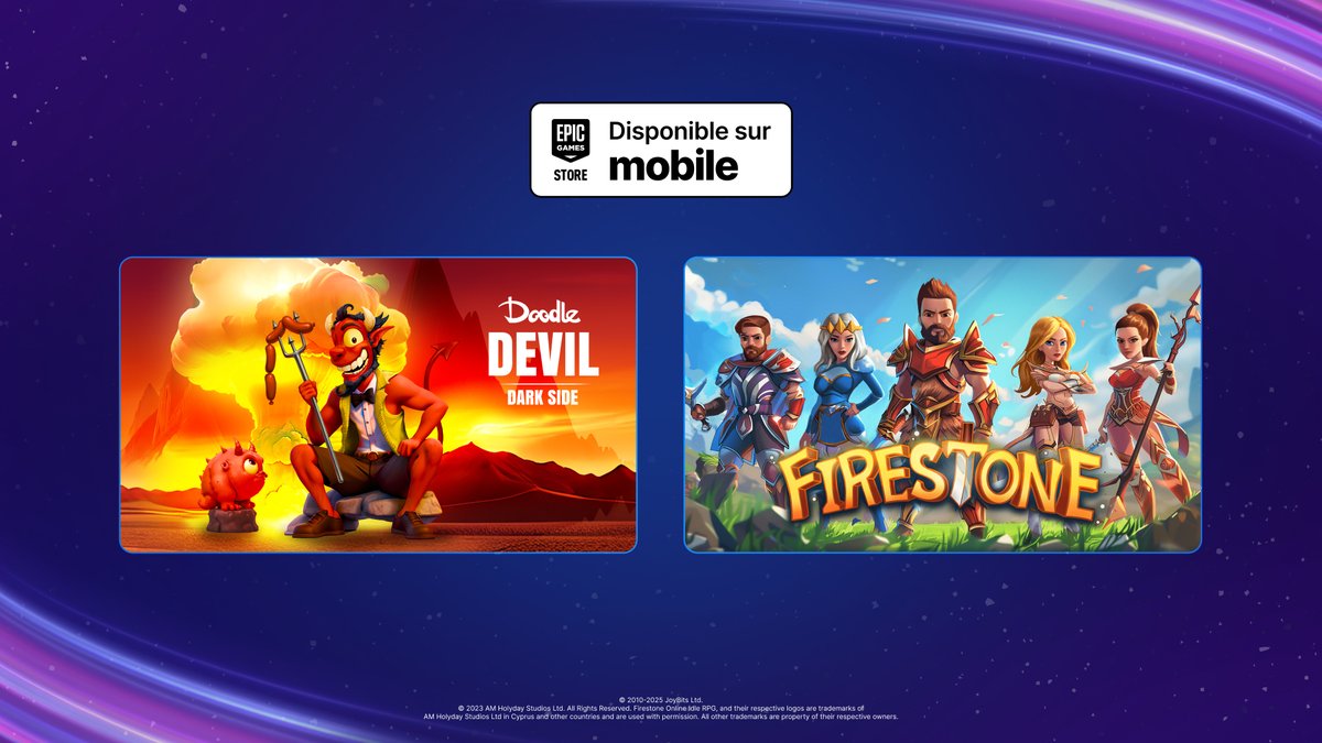 Envie de passer un moment d’enfer ? 😈 Doodle Devil et le Pack gratuit Idle de Firestone sont GRATUITS jusqu’au 9 octobre ! epic.gm/free-mobile1002
Également disponibles gratuitement sur Android dans le monde entier et sur iOS dans certains pays.