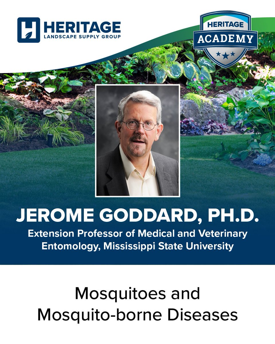 The Heritage Academy on Nov. 20th features Dr. Jerome Goddard, Extension Professor at Mississippi State University. He'll cover mosquitoes, mosquito-borne diseases, and their impact on public health. 

Register here: hubs.ly/Q03LW8TM0
