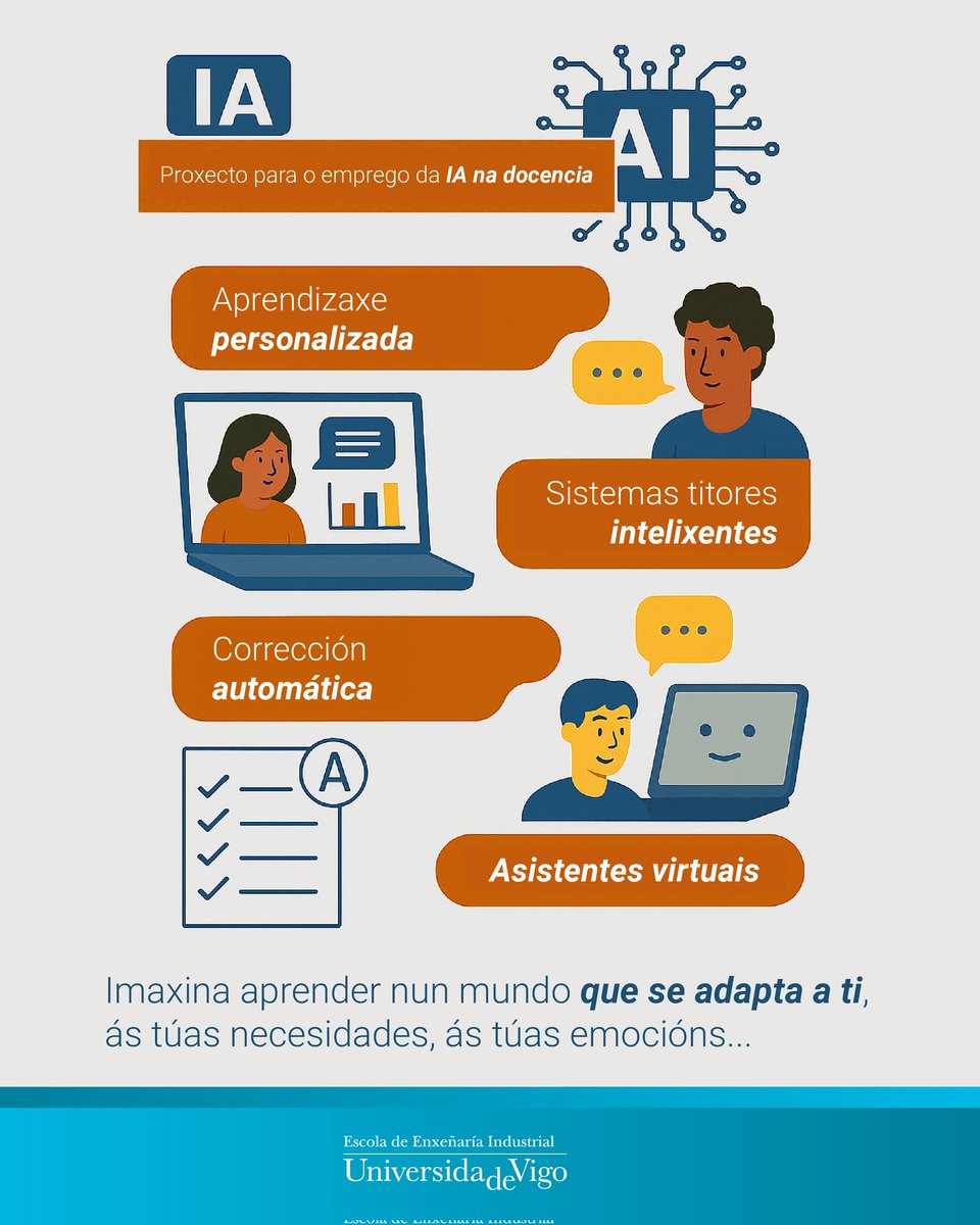 🌟 Es das persoas preparadas para entrar na formación do futuro? Descubre connosco como a IA está a transformar a forma de ensinar e aprender.

#eeiuvigo #venaindustriais #MáisUvigo