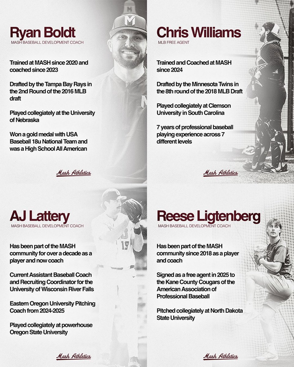 TTP Coaching staff is absolutely STACKED.

While the baseball resumes of all these coaches are outstanding, each of them were selected due to their genuine care to make everyone around them better. 

Standard raised 📈🔔